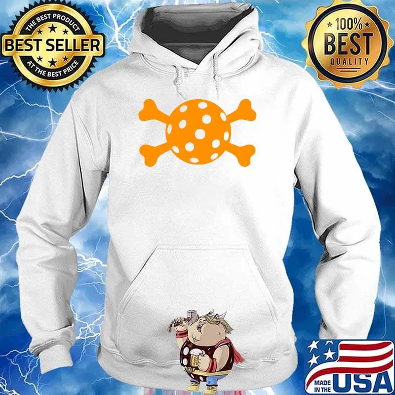 Pickleball Halloween Cross Bones - Orange Classic T-Shirt Hoodie