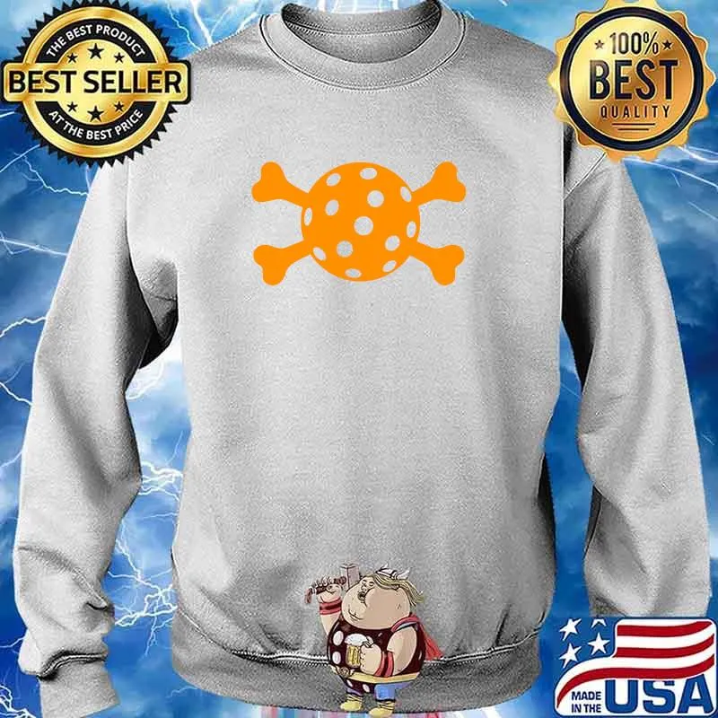 Pickleball Halloween Cross Bones - Orange Classic T-Shirt Sweater