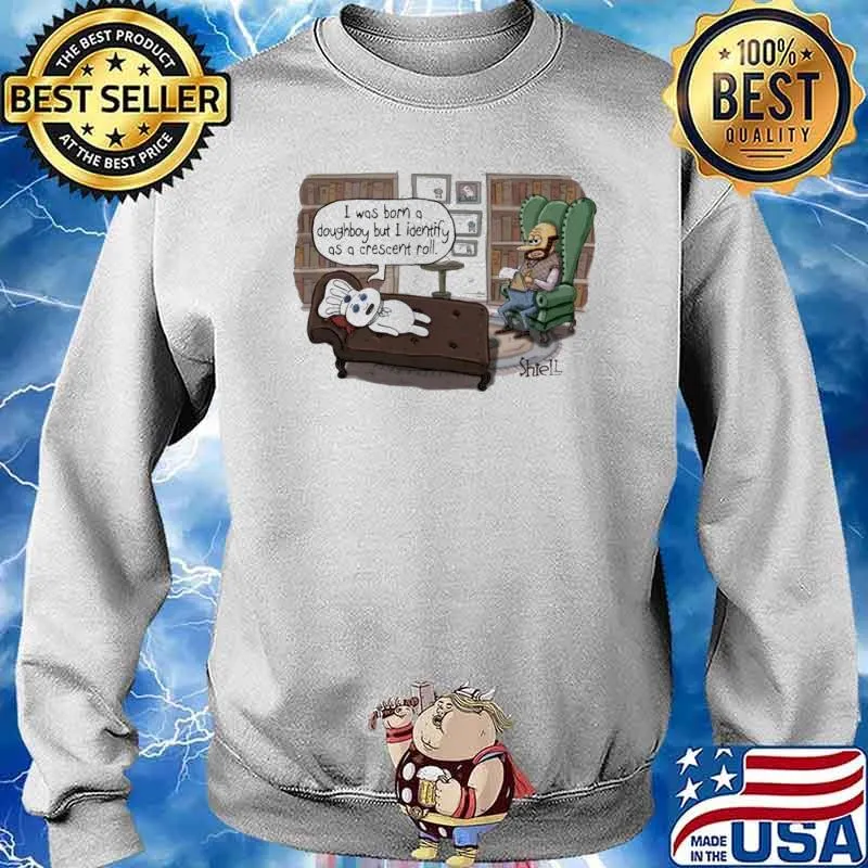 Pillsbury Doughboy Therapy I Was Born a Daughboy But I Identify As A Crescert Roll s Sweater