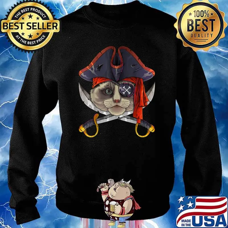 Pirate Ragdoll Jolly Roger Halloween Costume Crossbones Shirt Sweater
