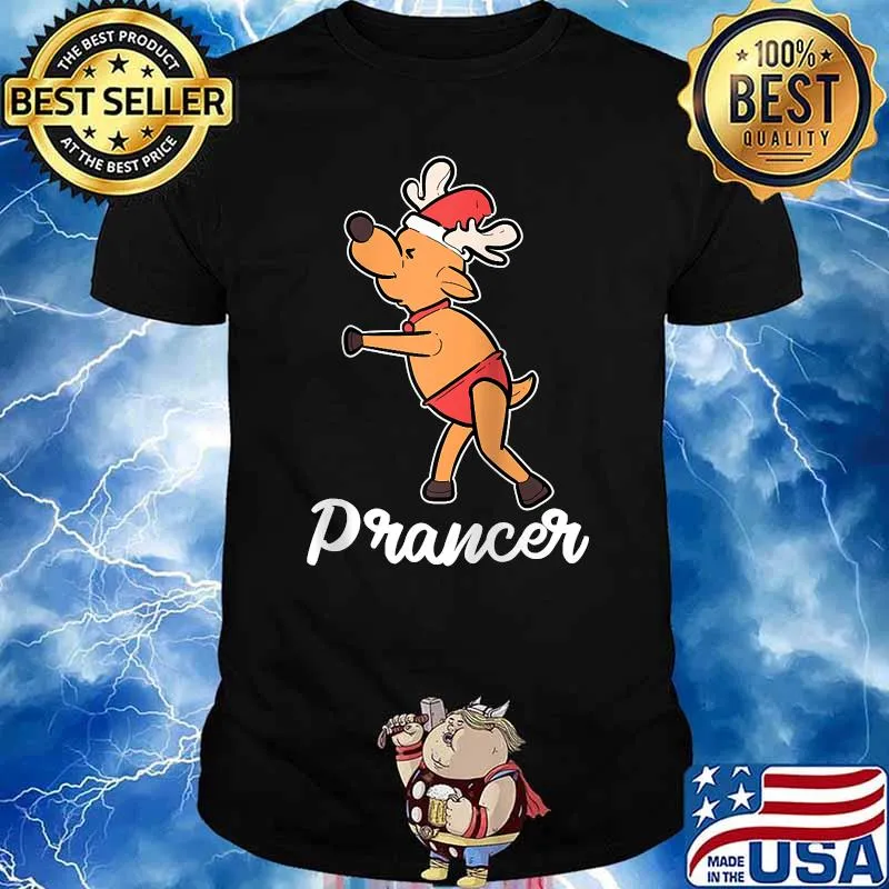 Prancer Reindeer Christmas Costume Ugly Christmas Sweater Raglan Baseball T-shirt