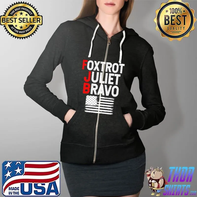 Premium foxtrot Juliet Bravo America US Essential T-Shirt Full Zip Hooded