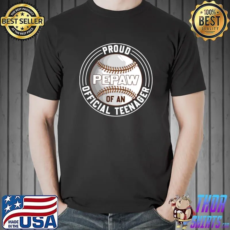 Proud Pepaw of an Official Teenager 13th Birthday Baseball T-Shirt