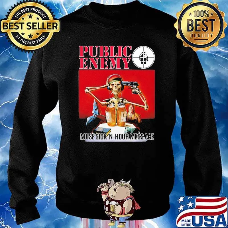 Public enemy muse sick n hour mess age skull s Sweater