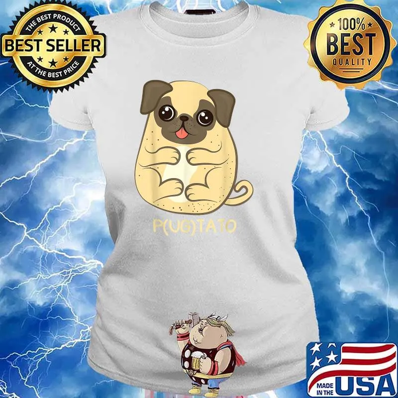 Pugtato Pug Potato Dog Lover T-Shirt Ladies tee