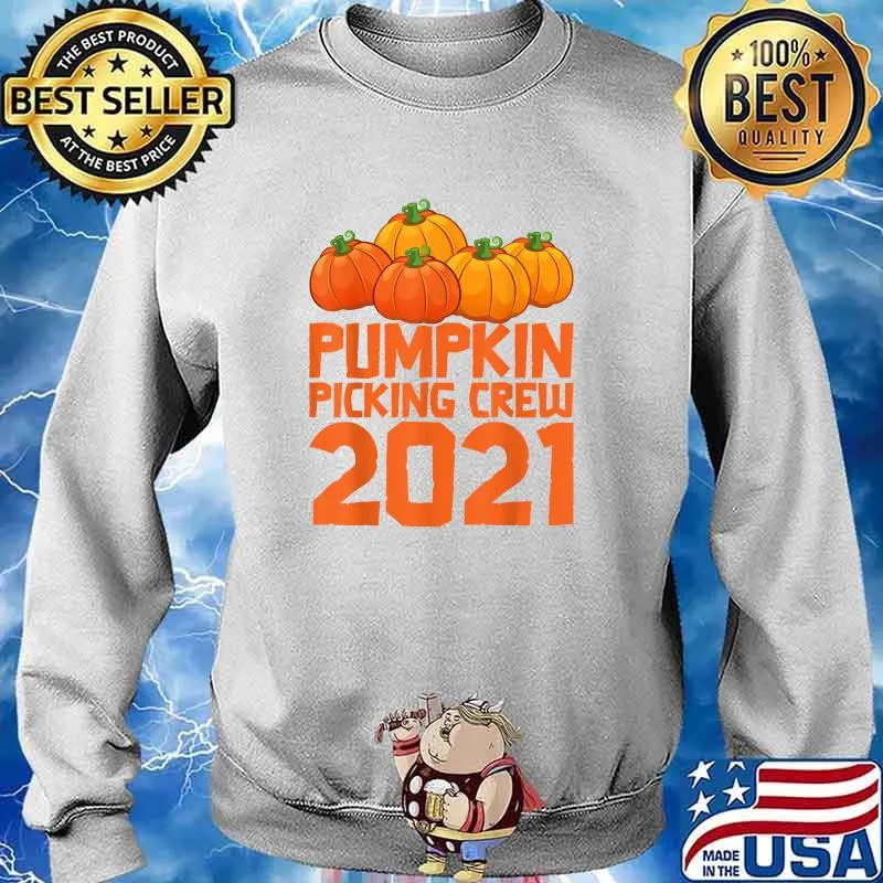 Pumpkin Picking Crew 2021 Halloween Toddler Kids Costume T-Shirt Sweater