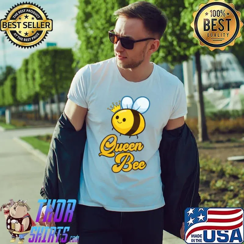 Queen Bee Crown Women Girls Honey Bee Hive Beekeeping T-Shirt Unisex