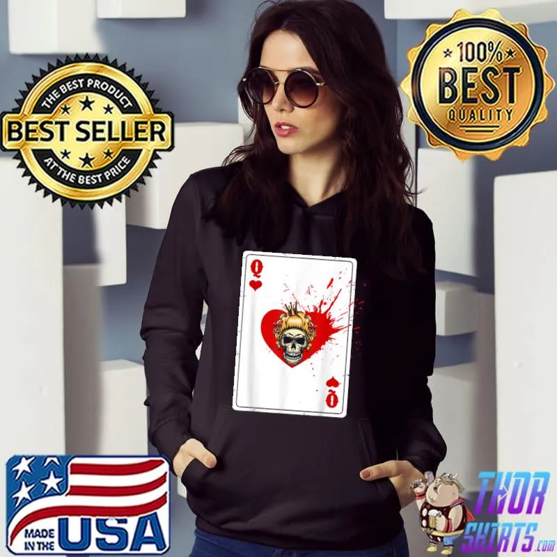 Queen of Hearts Cards Deck Halloween splashy Costume T-Shirt Hoodie