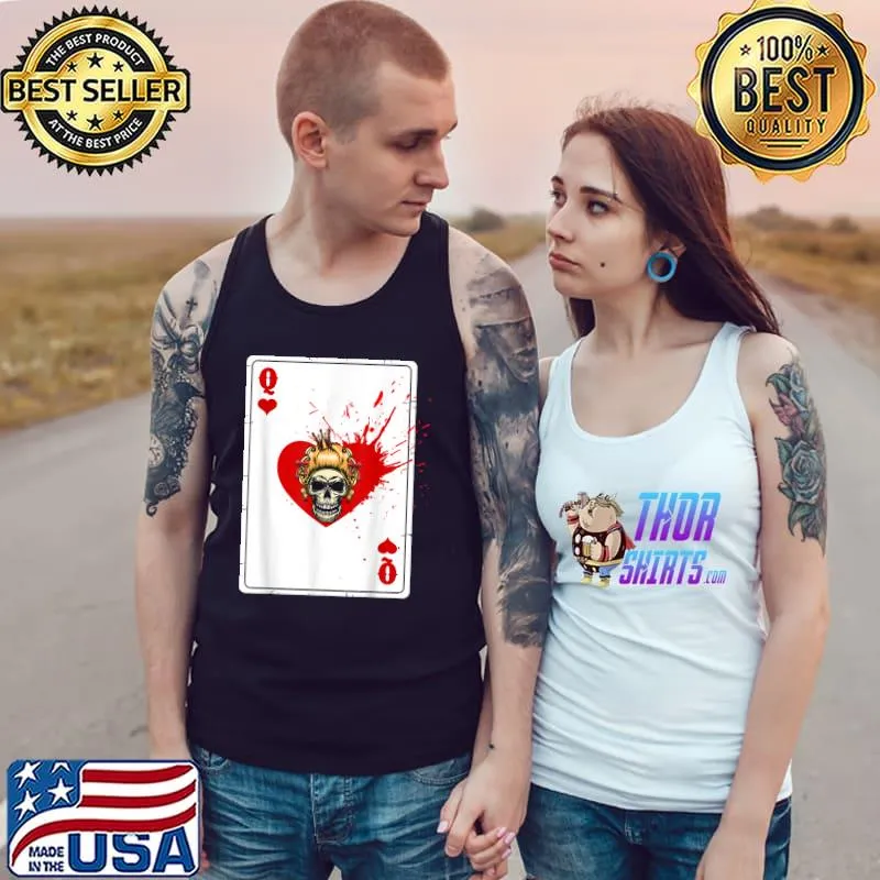 Queen of Hearts Cards Deck Halloween splashy Costume T-Shirt Tank Top
