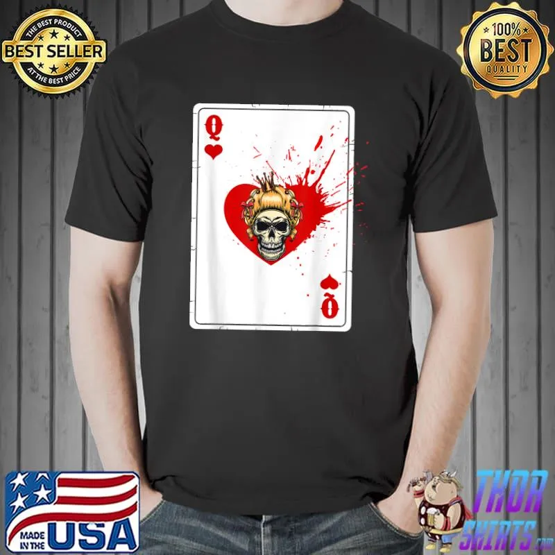 Queen of Hearts Cards Deck Halloween splashy Costume T-Shirt