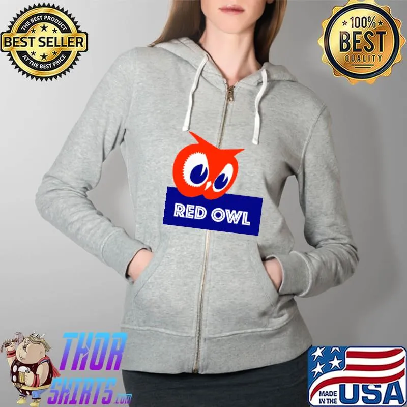 Red Owl Grocery Food Store Vintage T-Shirt Full Zip Hooded