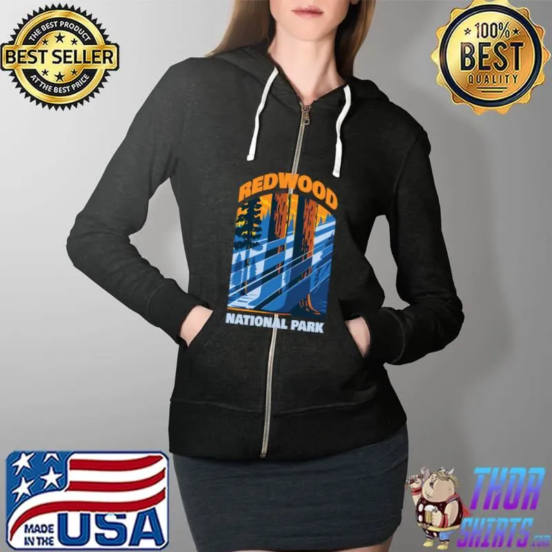 Redwood US National Park California T-s Full Zip Hooded