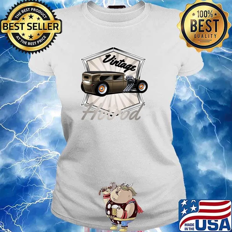 Retro Hotrod, Custom Car Enthusiasts, Mens Vintage Hot Rod T-Shirt Ladies tee