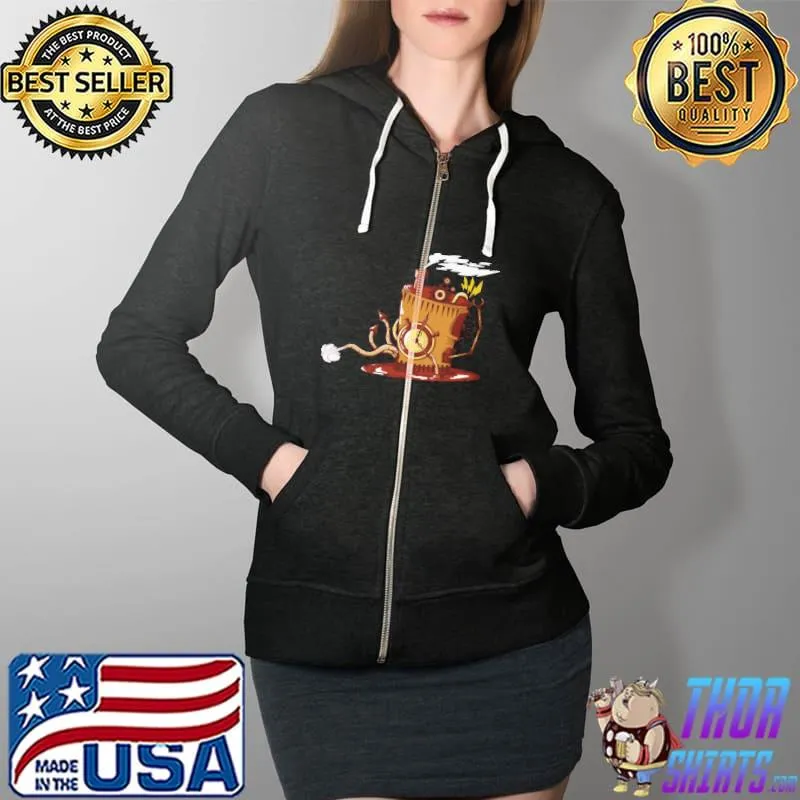 Retro Old Time Machine Shirt Full Zip Hooded