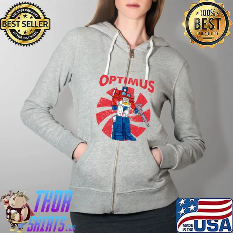 Retro Optimus Prime T-Shirt Full Zip Hooded
