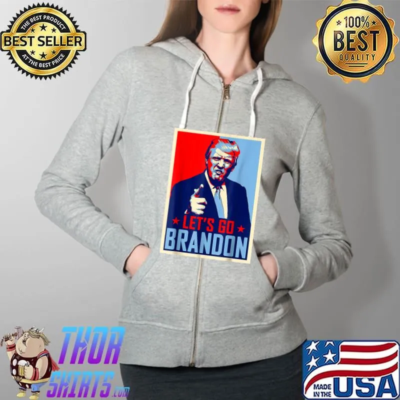 Retro Vintsge Let's Go Brandon Trump Poster Joe Biden Chant T-Shirt Full Zip Hooded