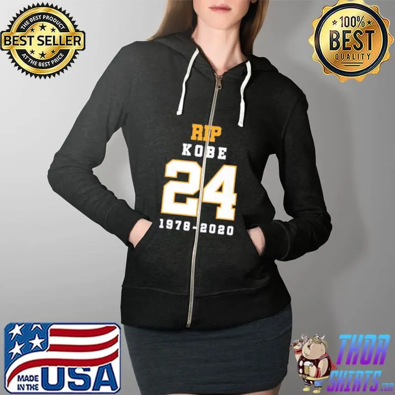 Rip Kobe Bryant 24 Memorial Rest In Peace Shirt Full Zip Hooded
