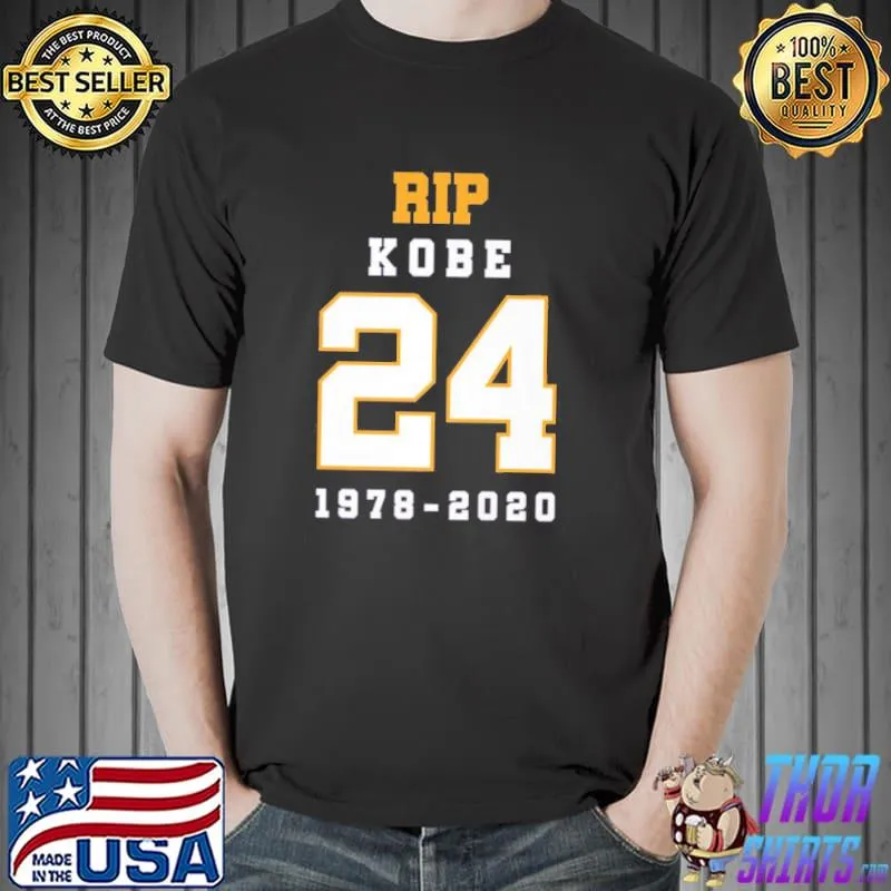 Rip Kobe Bryant 24 Memorial Rest In Peace Shirt Unisex