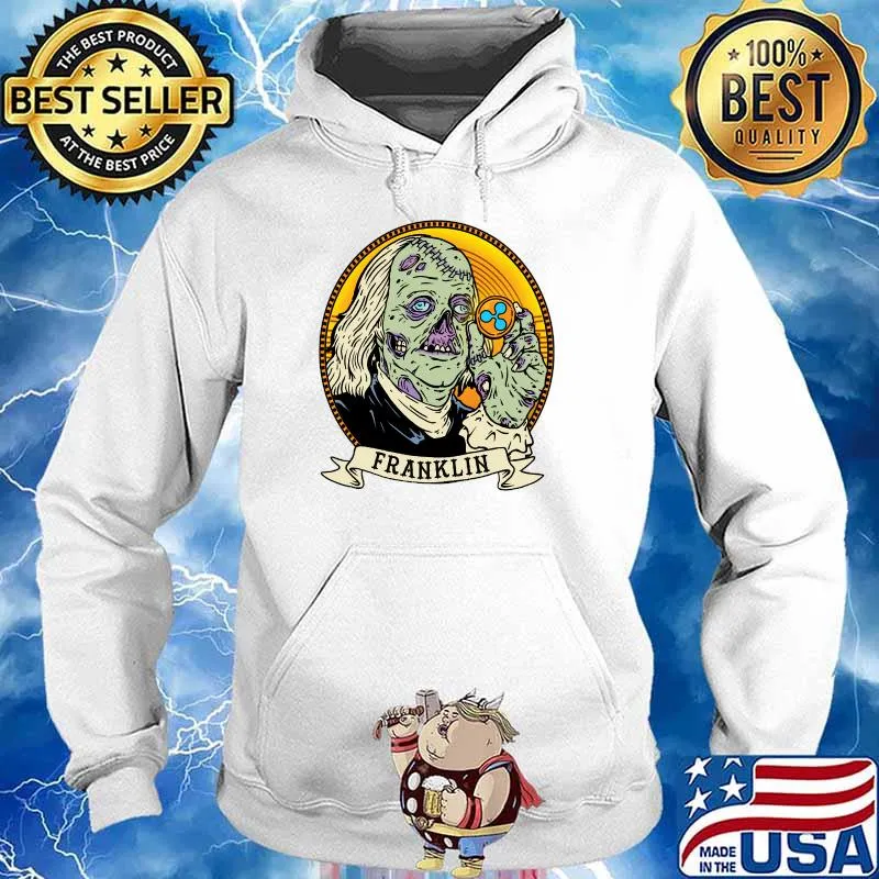 Ripple Zombie Dollar Ben Franklin Hodl XRP Cryptocurrency T-Shirt Hoodie