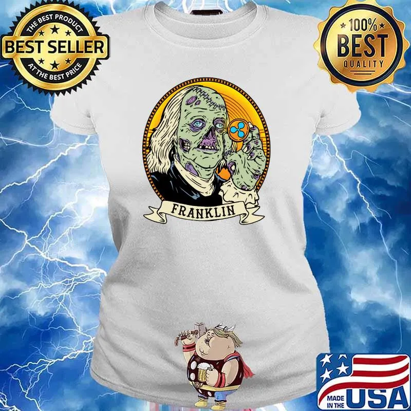 Ripple Zombie Dollar Ben Franklin Hodl XRP Cryptocurrency T-Shirt Ladies tee