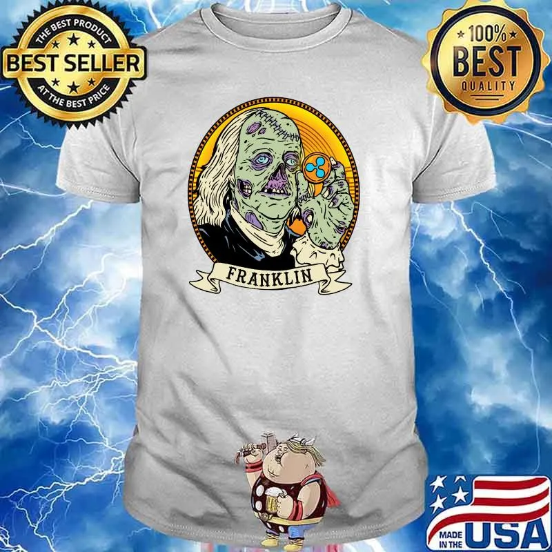 Ripple Zombie Dollar Ben Franklin Hodl XRP Cryptocurrency T-Shirt