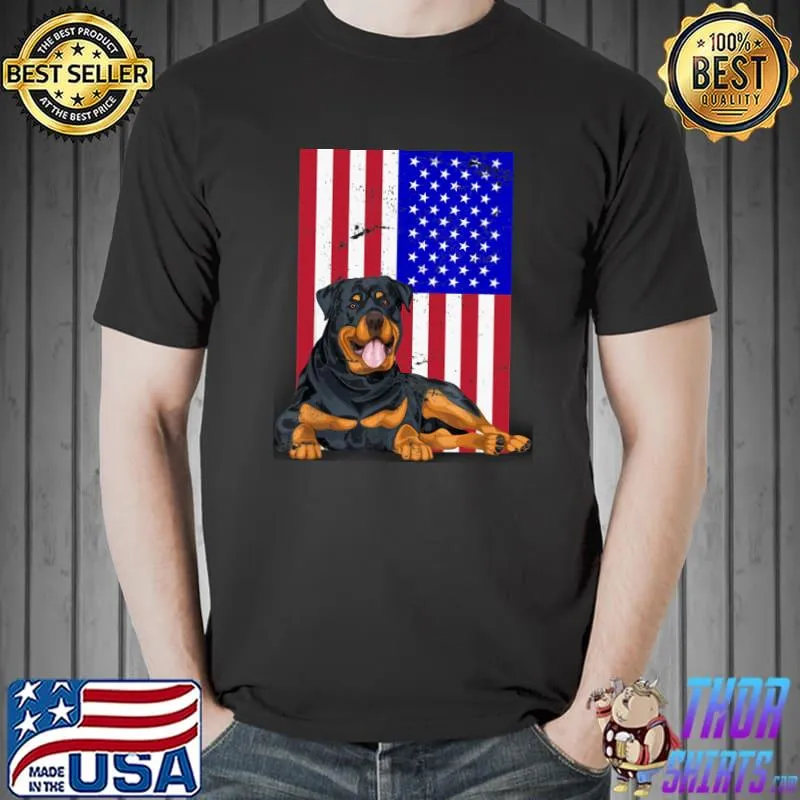 Rottweiler America Flag Shirt Unisex