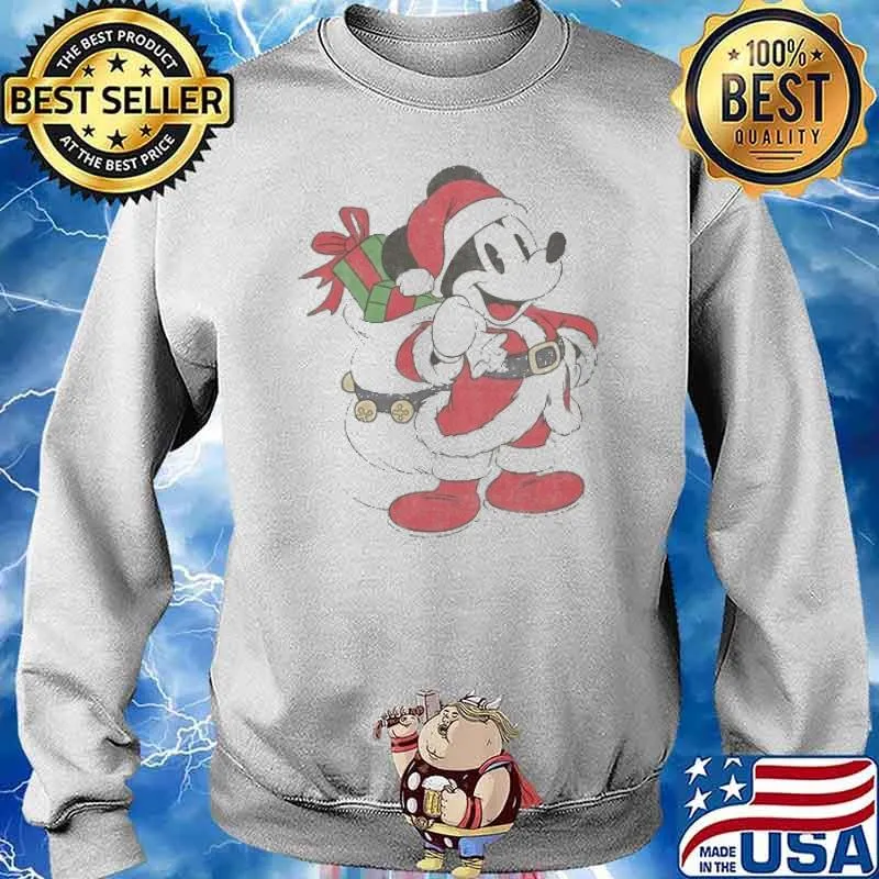 Santa Mickey Mouse Holiday Christmas Shirt Sweater