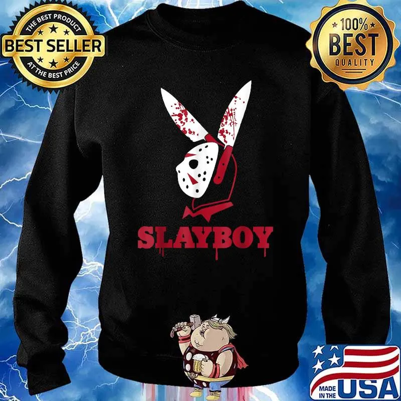 Scary Halloween Horror Parody SlayBoy Hockey Mask T-Shirt Sweater