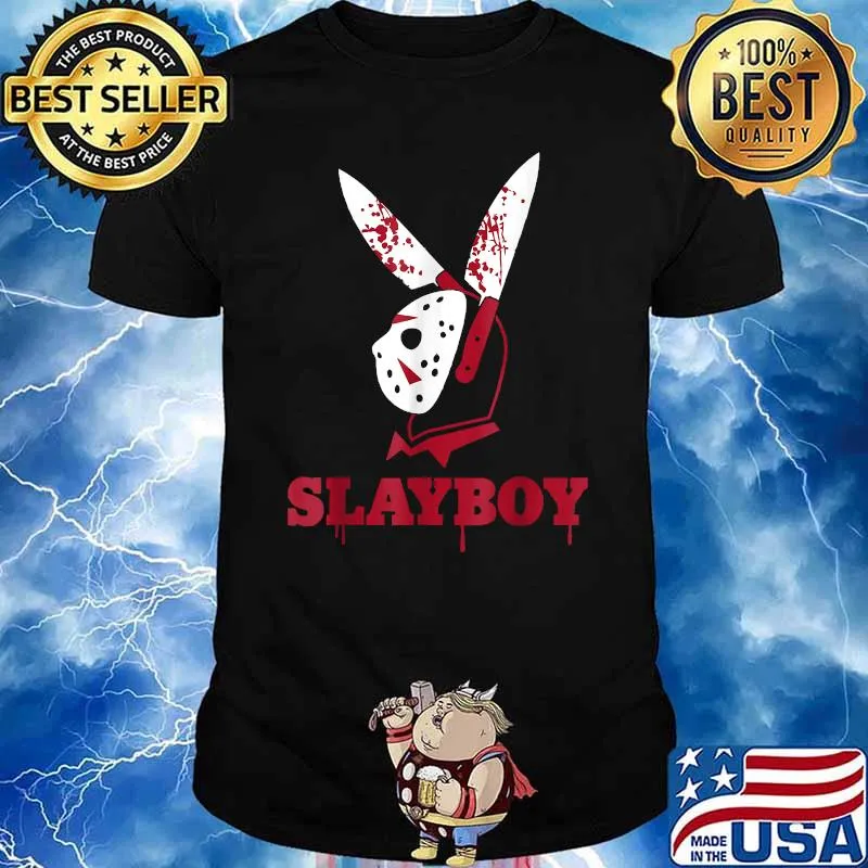 Scary Halloween Horror Parody SlayBoy Hockey Mask T-Shirt