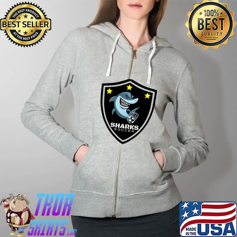 Sharks Soccer 9 T-Shirt Full Zip Hooded