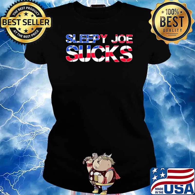 Sleepy Joe Sucks American Flag s Ladies tee