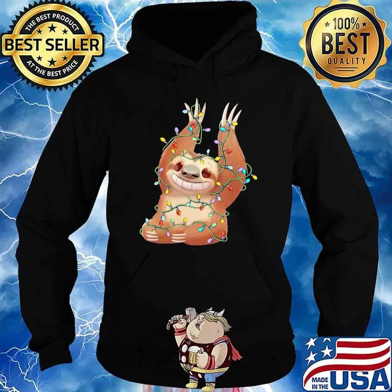 Sloth Christmas Colors Shirt Hoodie