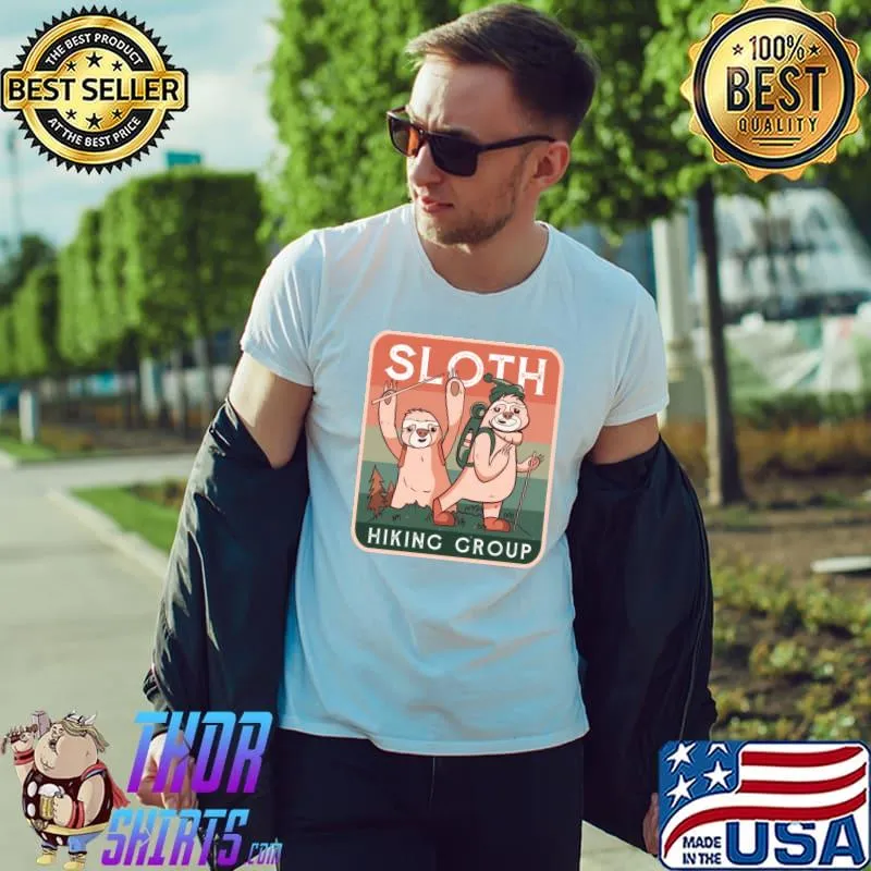 Sloth hiking club cartoon sloths with the caption T-Shirt Unisex
