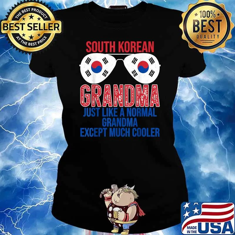 South Korean Grandma South Korea Flag Sunglasses T-Shirt Ladies tee