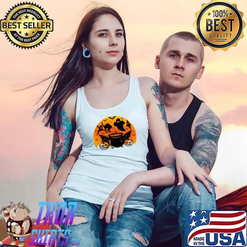 Spooky Moon Halloween Witch Monster Ghost Pumpkin 12 T-Shirt