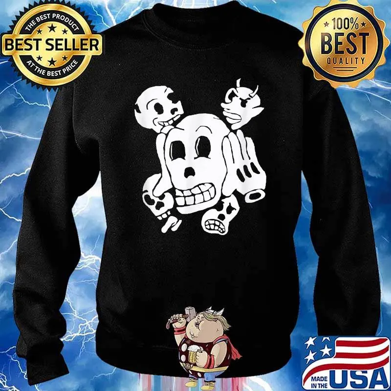 Spooky Rubber hose Skeleton Halloween Alternative Scary T-Shirt Sweater