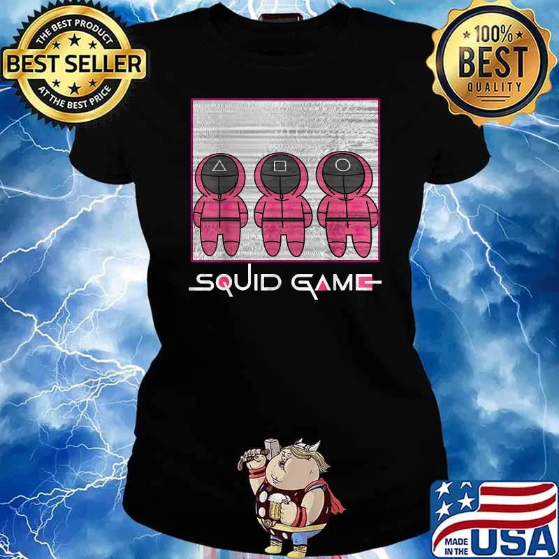 Squid Fishing Game, Chibi K-Drama Horror Costume T-Shirt Ladies tee