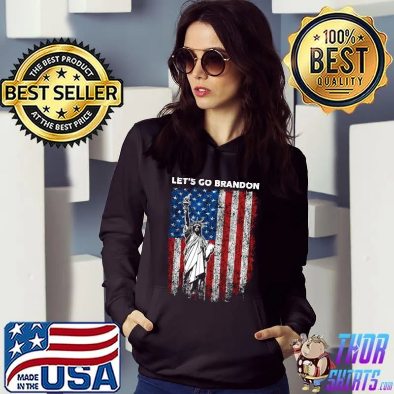 Statue of Liberty Let’s Go Brandon American flag 2021 T-Shirt