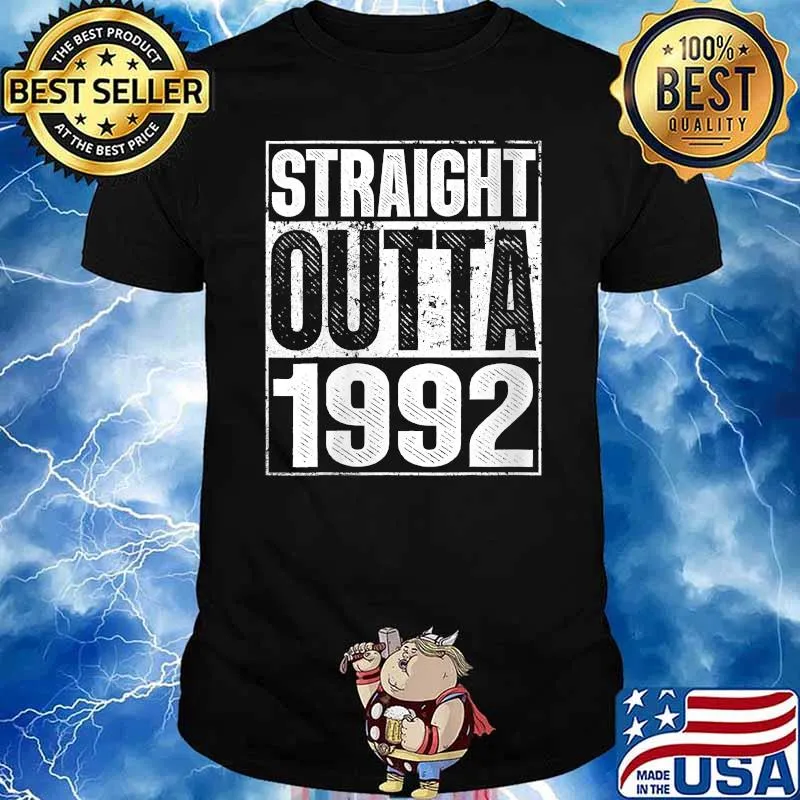Straight Outta 1992 29th Bithday GIft 29 Years Old Birthday T-Shirt