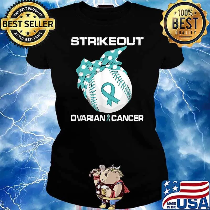Strike Out Ovarian Cancer Awareness Softball Fighters T-Shirt Ladies tee