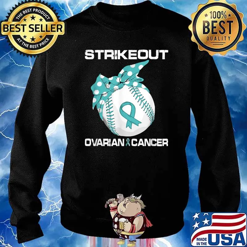 Strike Out Ovarian Cancer Awareness Softball Fighters T-Shirt Sweater