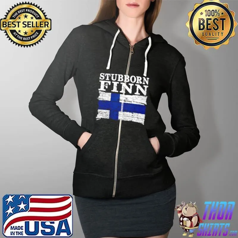 Stubborn Finn Finland Flag Shirt Full Zip Hooded