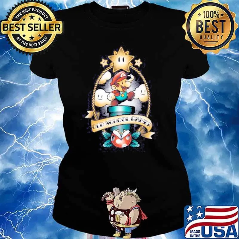 Super Old School Gamer Mario s Ladies tee