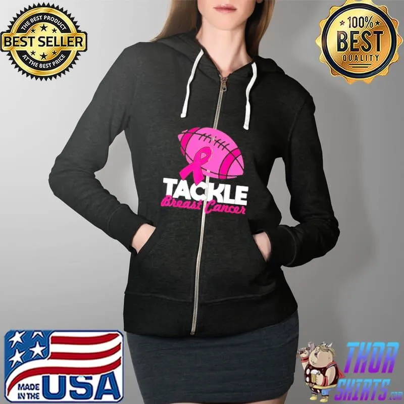 Tackle breast cancer awareness football survivor pink ribbon s Full Zip Hooded