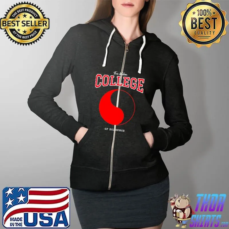 Tar Valon College of Diligence Red Ajah Wheel of Time Parody Design Premium T-Shirt Full Zip Hooded