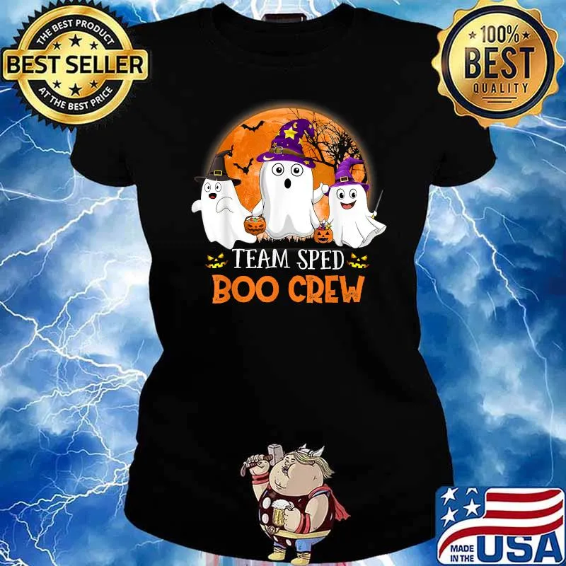 Team SPED Boo Crew Halloween Ghost SPED Special Ed Teacher T-Shirt Ladies tee