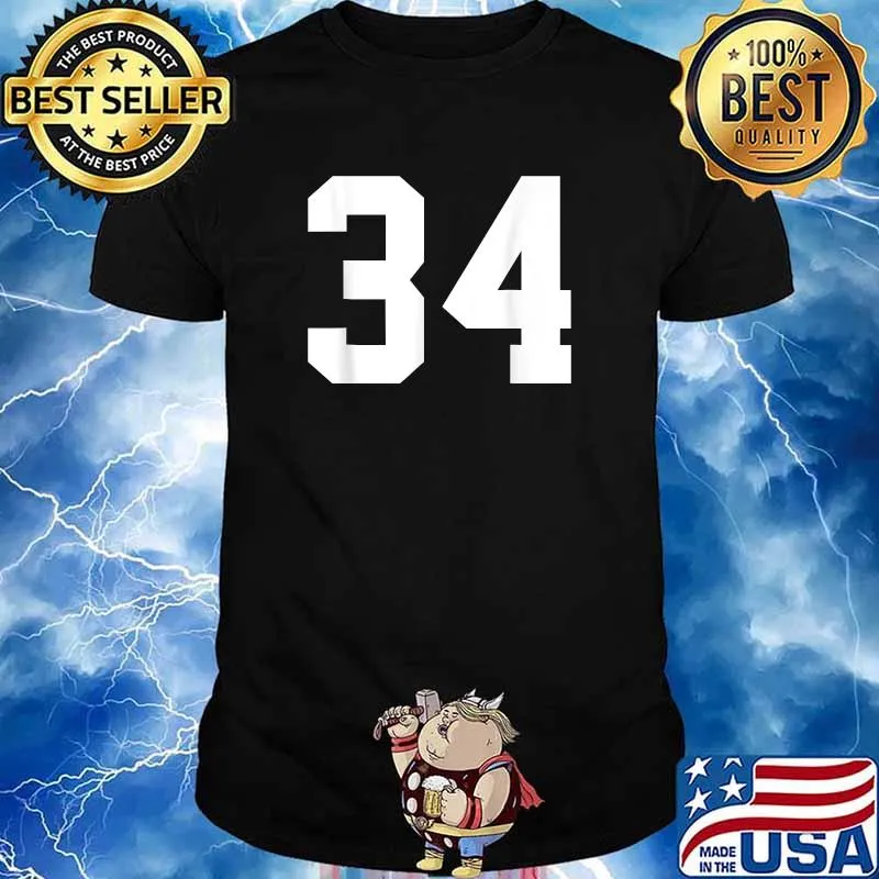 Team Uniform Jersey Number 34 Birthday Varsity Sports T-Shirt
