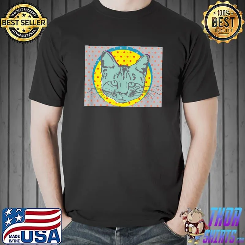 That Grey Gray Cat Face no. 13b Feline Art Pop T-Shirt
