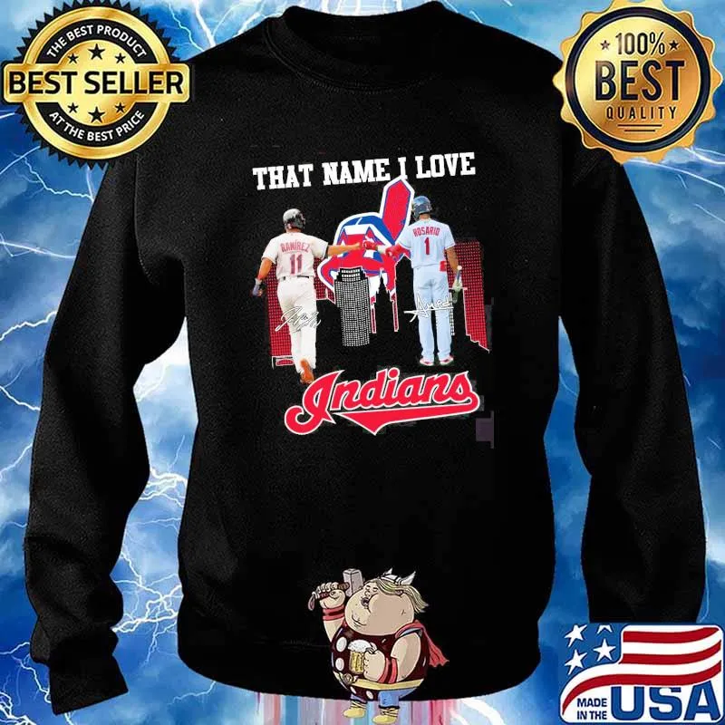 That name i love indians football signatures ramirez and rosario s Sweater