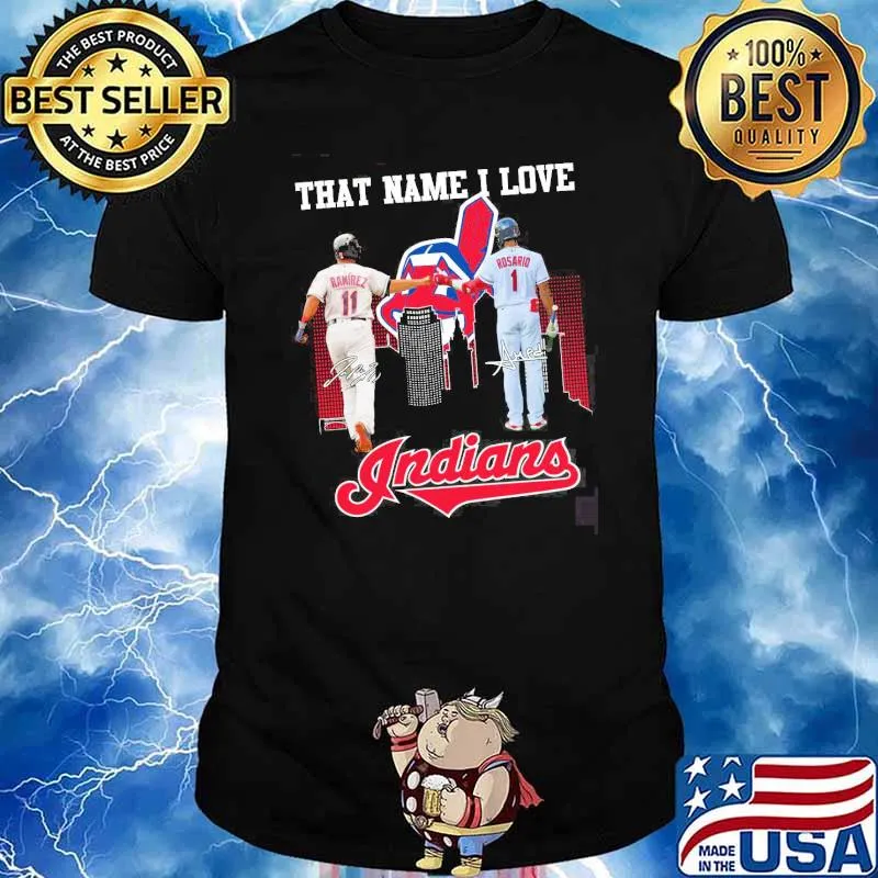 That name i love indians football signatures ramirez and rosario shirt